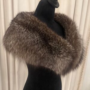Real Fox fur scarf collar crystal fox